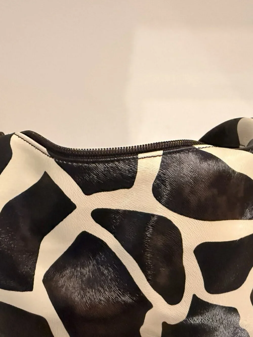Dooney & Bourke Giraffe Print Hobo Shoulder Bag Brown Cream
